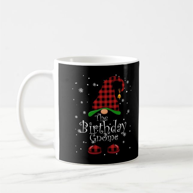 Mug Anniversaire Gnome Buffalo Plaid Matching Family C (Gauche)