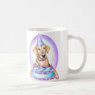 Mug Anniversaire jaune de visage de gâteau de