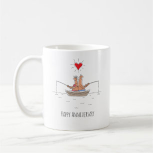 Mug Anniversaire mariage Marié Couple Coeur de pêche
