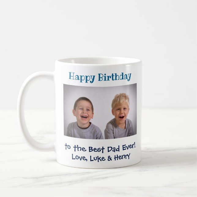 Mug Anniversaire Meilleur Papa Jamais Photo (Gauche)