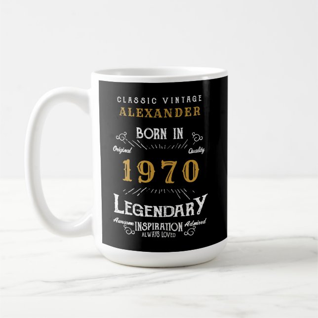 Mug Anniversaire personnalisé 1970 Ajouter Votre Nom L (Gauche)