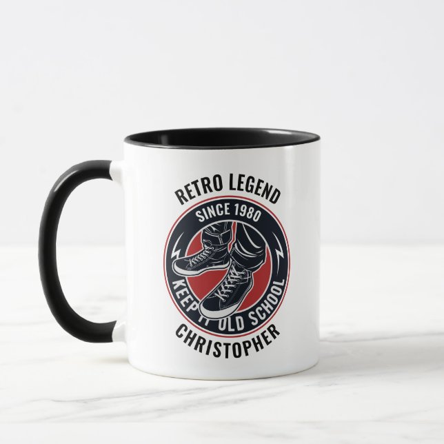 Mug Anniversaire Retro Legend Basket Vintage (Gauche)
