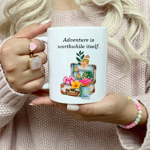 Mug Anniversaire Voyage Wanderlust Vintage Suitcase mi