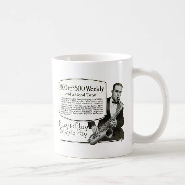 Mug Annonce de cru de saxophone (Droite)