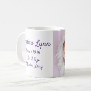 Mug Annonce de la date de naissance du bébé avec photo