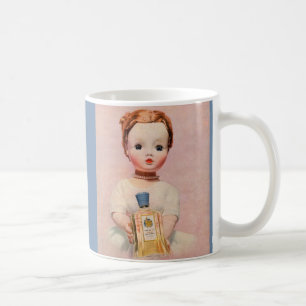 Mug annonce de Yardley des années 1950 avec la poupée