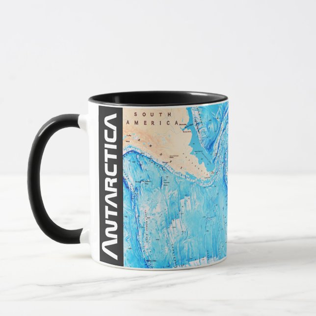 Mug " Antarktis : 2022/heute - Meeresboden Relief Kart (Gauche)