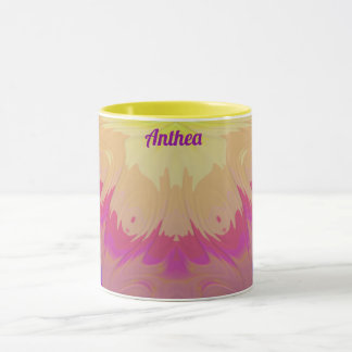 Mug ANTHEA ~Zany 3D Fractal ~ Rose violet bleu jaune