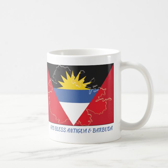 Mug ANTIGUA BARBUDA - Écriture Customisée en blanc (Droite)