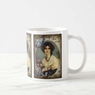 Mug Antique papillon Floral parisien fille victorienne