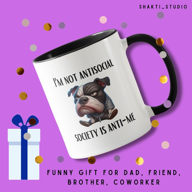 Mug Antisocial introverti fun cadeau d'anniversaire po (Créateur téléchargé)