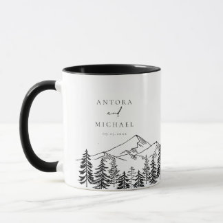 Mug ANTORA Montagnes noires et blanches Noms Mariages