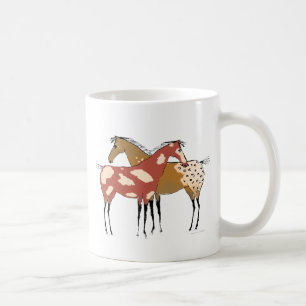 Mug Appaloosa de deux chevaux et conception de