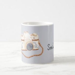 Mug Appareil photo bleu blanc