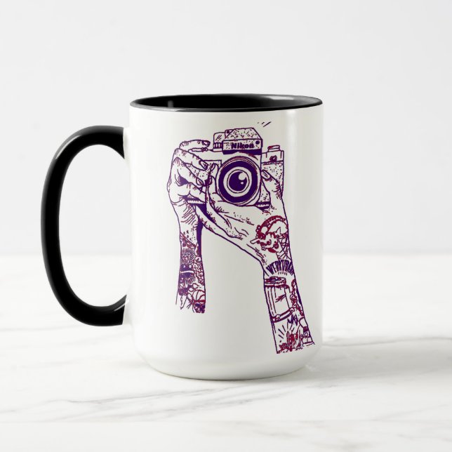Mug Appareil Photo Vintage & Tatouages (Gauche)