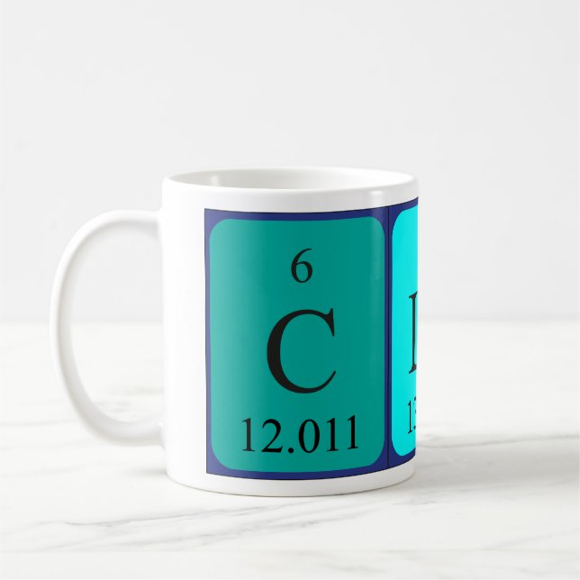 Mug Appelle la taille du nom de table périodique (Gauche)