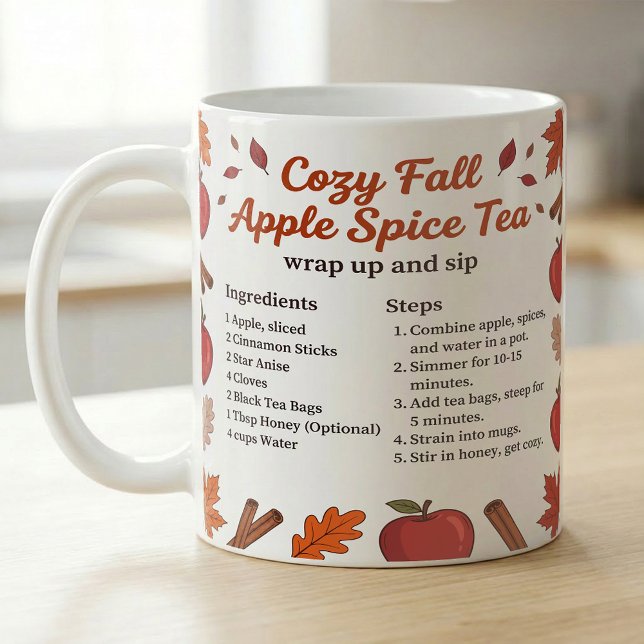 Mug Apple Spice Tea Recipe Fall Kitchen (Créateur téléchargé)