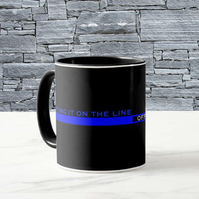 Mug Appréciation de la police de la Ligne Bleue Mince  (Créateur téléchargé)
