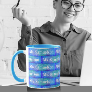 Mug Appréciation de l'enseignant bleu océan