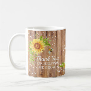 Mug Appréciation de l'enseignant de tournesol jaune ru