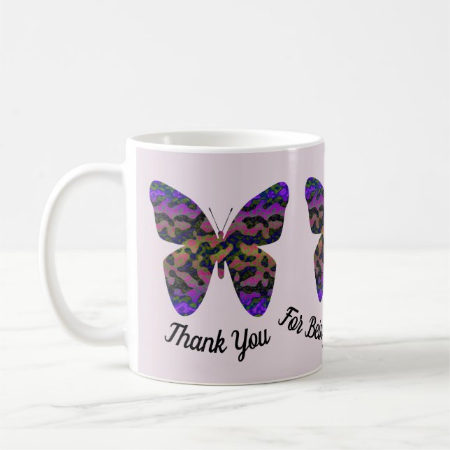 Mug Appréciation de l'enseignant Merci papillon brilla (Gauche)