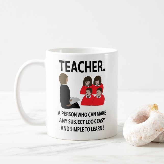 Mug Appréciation de l'enseignant Retour à la soumissio (Avec donut)
