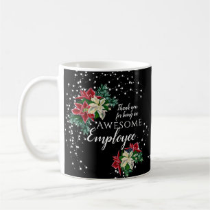Mug Appréciation des employés de Noël Floral Black