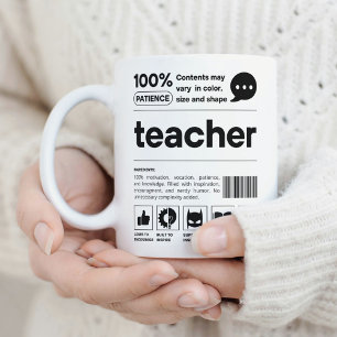 Mug Appréciation des enseignants Code-barres humoristi
