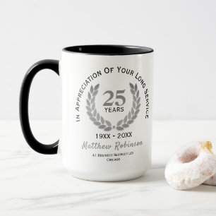 Mug Appréciation du service long personnalisée