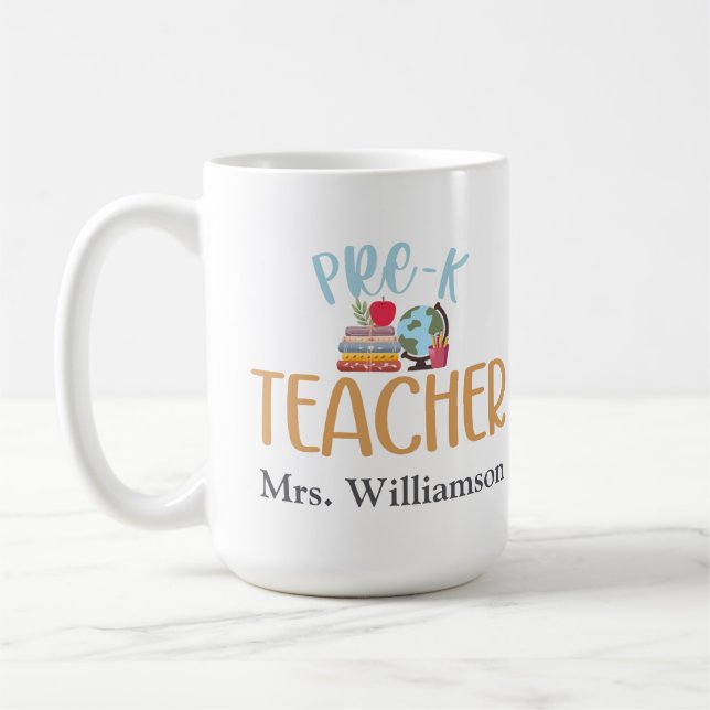 Mug Appréciation personnalisée de l'enseignant préK (Gauche)