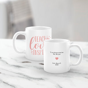 Mug Apprendre, Amour, Inspirer Message personnalisé