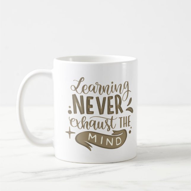 Mug apprendre n'épuise jamais l'esprit (Gauche)