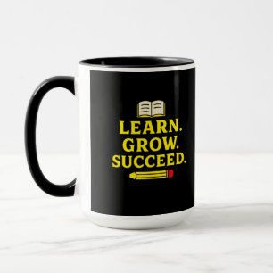 Mug Apprenez. Croissance. Réussi. Motivation