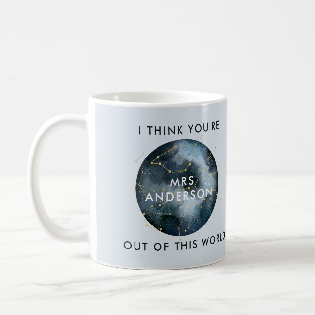 Mug Apprenti céleste étoile de lune d'aquarelle modern (Gauche)