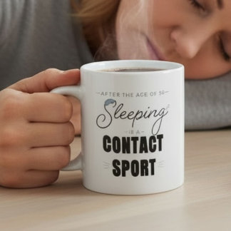 Mug Après 50 Ans, Dormir Est Un Sport de Contact