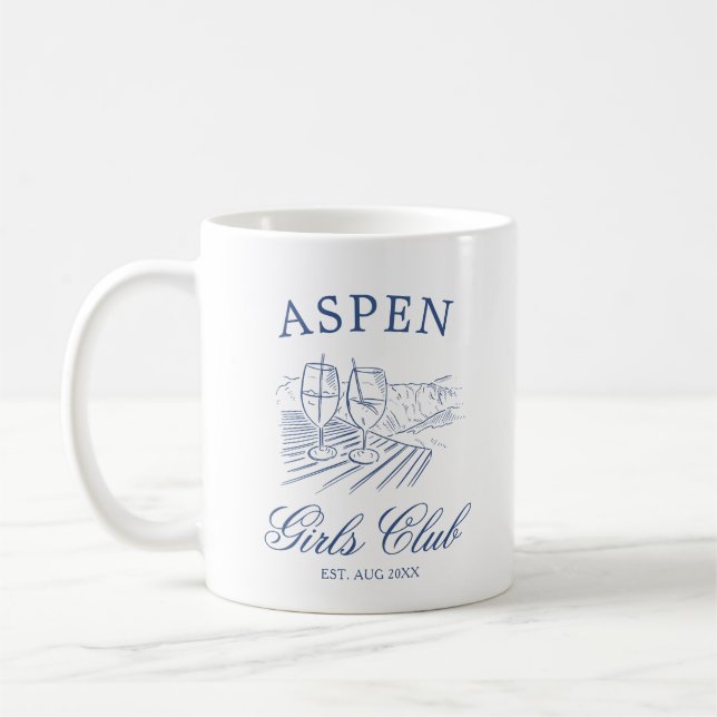 Mug Après Ski avec la mariée à être Bach Week-end (Gauche)