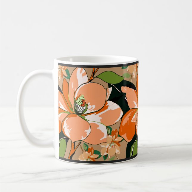 Mug Apricot Azalea sur Tan (Gauche)
