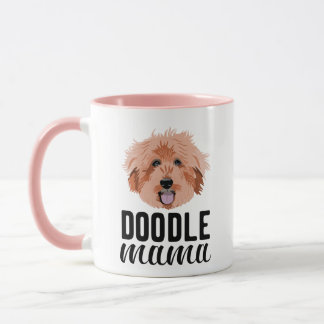 Mug Apricot Doodle Mama Photo personnalisée