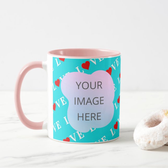 Mug Aqua Blue LOVE (Avec donut)