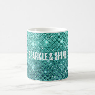 Mug Aqua Green Sparkle