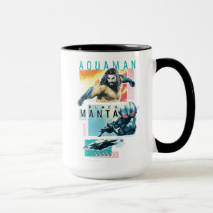 Mug Aquaman   Aquaman moderniste et graphique noir de