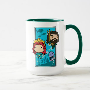 Mug Aquaman Chibi Mera & Aquaman Graphisme sous-mari