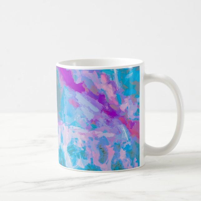 Mug Aquarelle Abstraite bleu rose moderne (Droite)