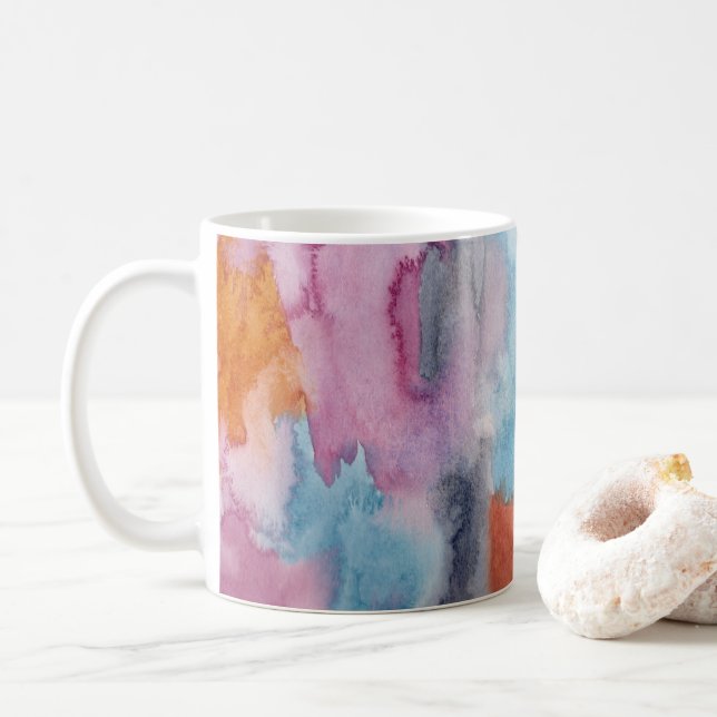 Mug Aquarelle Abstraite colorée (Avec donut)