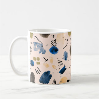 Mug Aquarelle Abstraite : Motif d'encre géométrique.