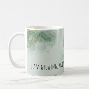Mug Aquarelle Affirmation Positive Vert/Or