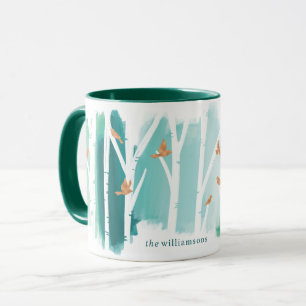 Mug Aquarelle Aqua Wash Birch Treks & Gold Doves