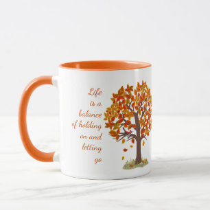Mug Aquarelle Arbre d'automne La vie est un devis d'éq