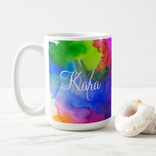 Mug Aquarelle arc-en-ciel personnalisée