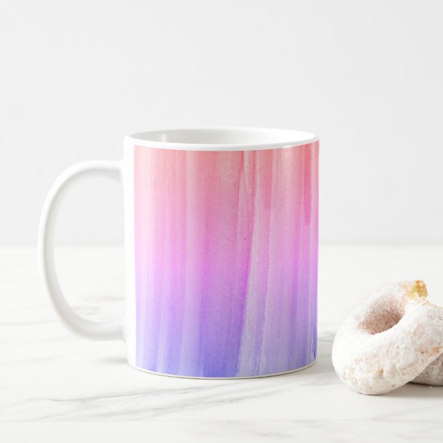 Mug Aquarelle arc-en-ciel Texture peinture Abstraite c (Avec donut)